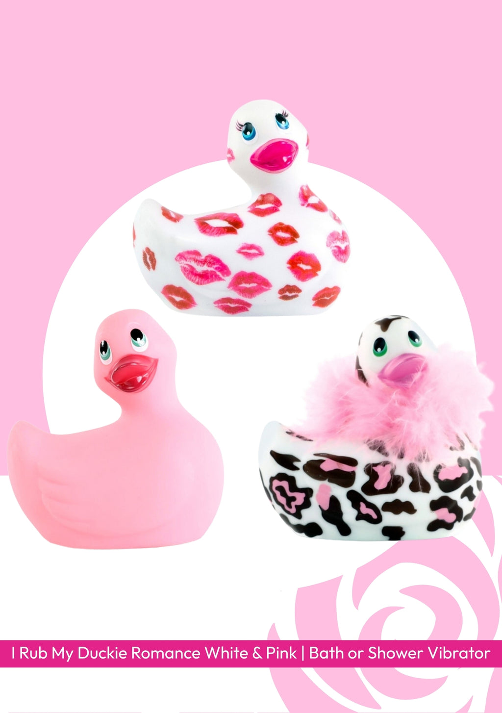 I Rub My Duckie Romance White & Pink | Bath or Shower Vibrator